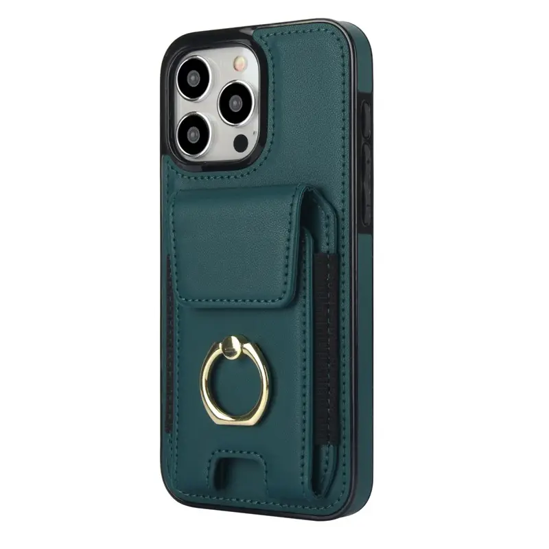 Elastic Ring Buckle Mobile Phone Leather Case 6 Colors