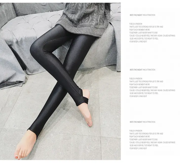 Women Fleece Cropped High Waist Leggings Black — feature 12