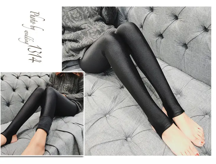 Women Fleece Cropped High Waist Leggings Black — feature 13