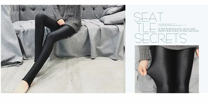 Women Fleece Cropped High Waist Leggings Black — feature 14