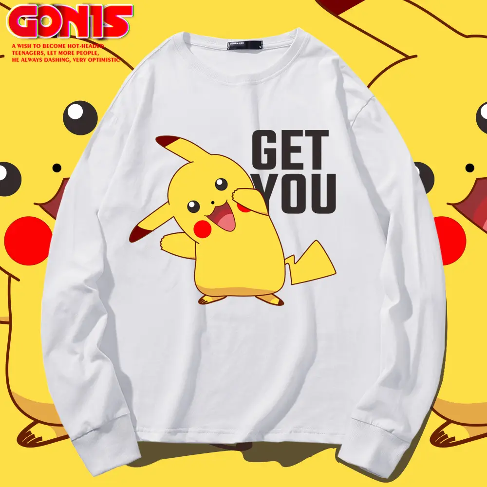 Pikachu Get You Sweatshirt Green Cotton Long Sleeve