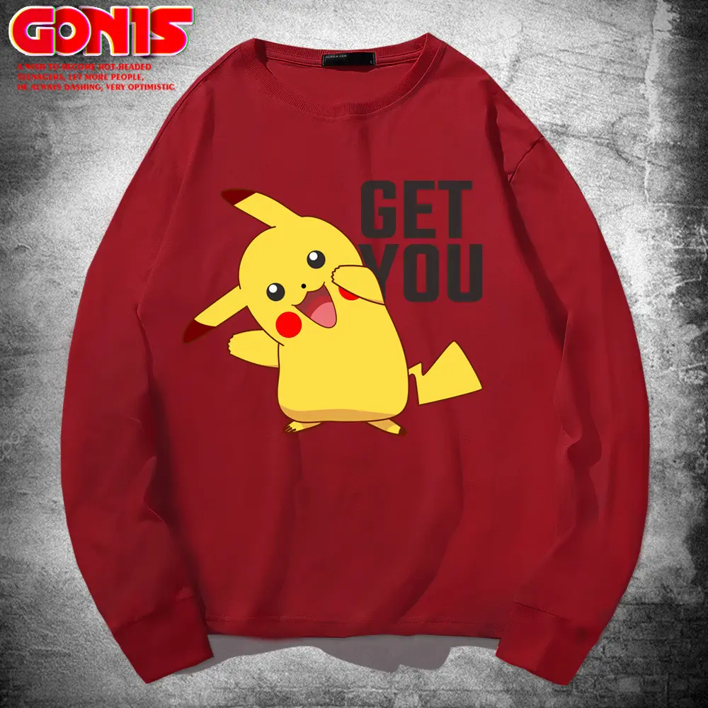 Pikachu Get You Sweatshirt Green Cotton Long Sleeve