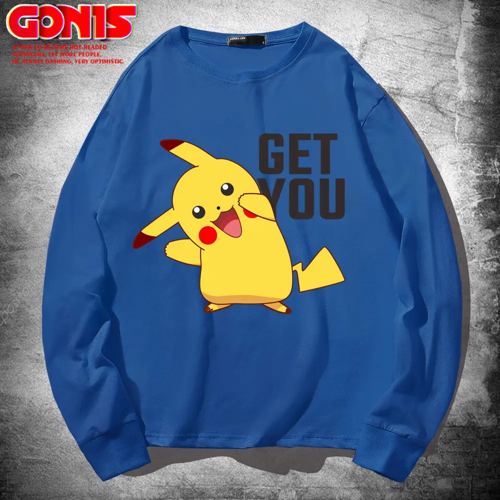Pikachu Get You Sweatshirt Green Cotton Long Sleeve