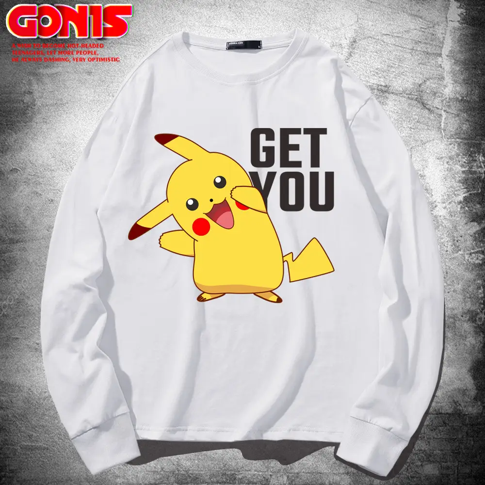 Pikachu Get You Sweatshirt Green Cotton Long Sleeve