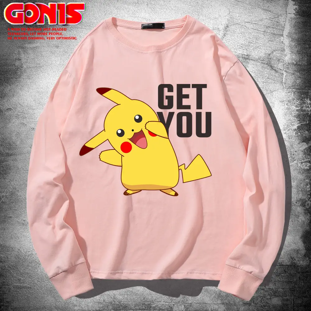 Pikachu Get You Sweatshirt Green Cotton Long Sleeve