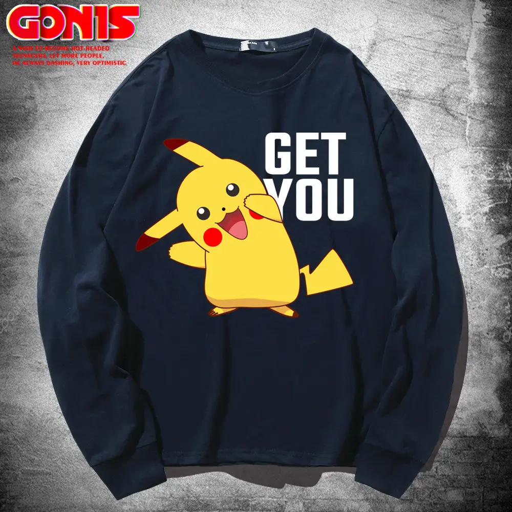 Pikachu Get You Sweatshirt Green Cotton Long Sleeve