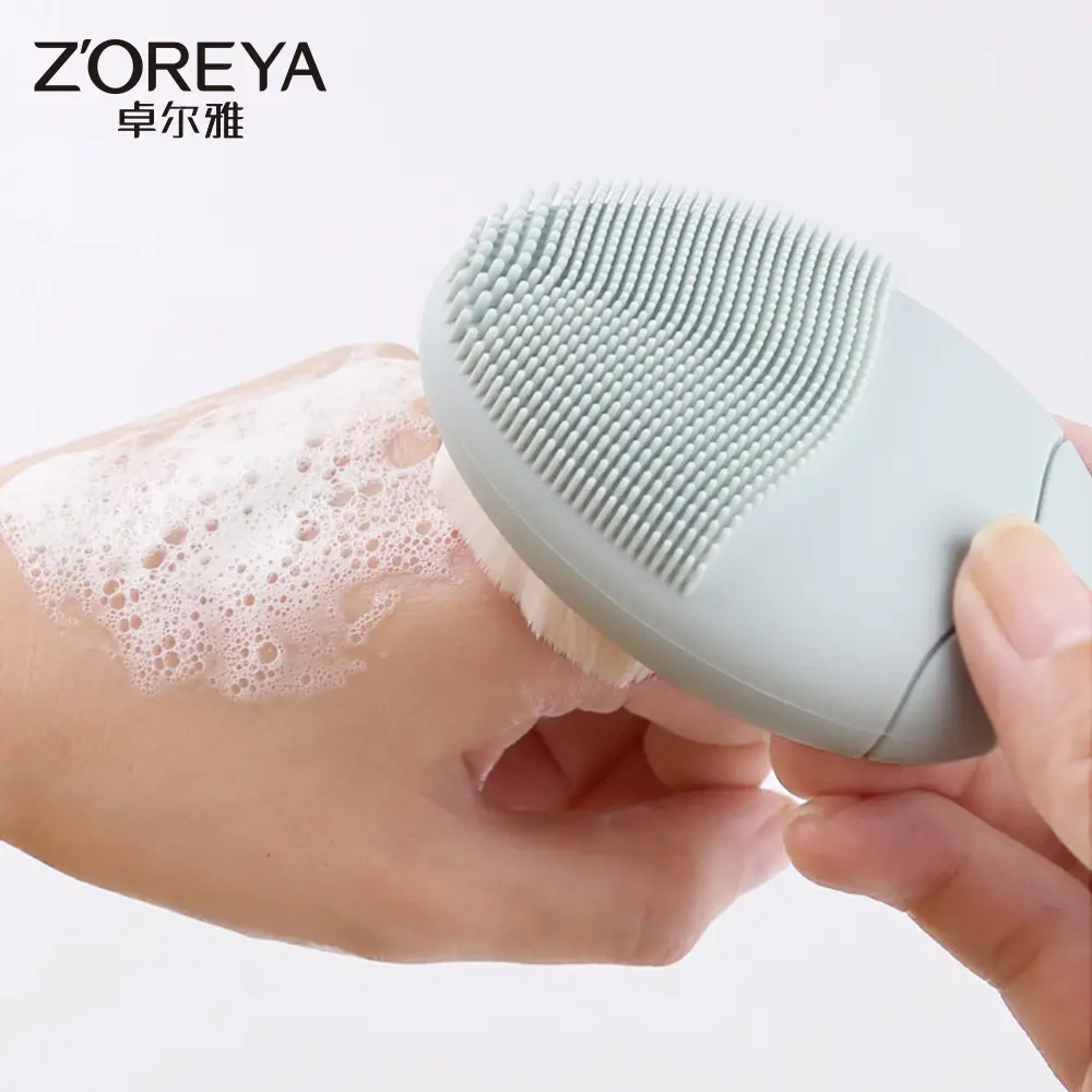 Double-Sided Silicone Face Wash Brush Light Blue - Image 5