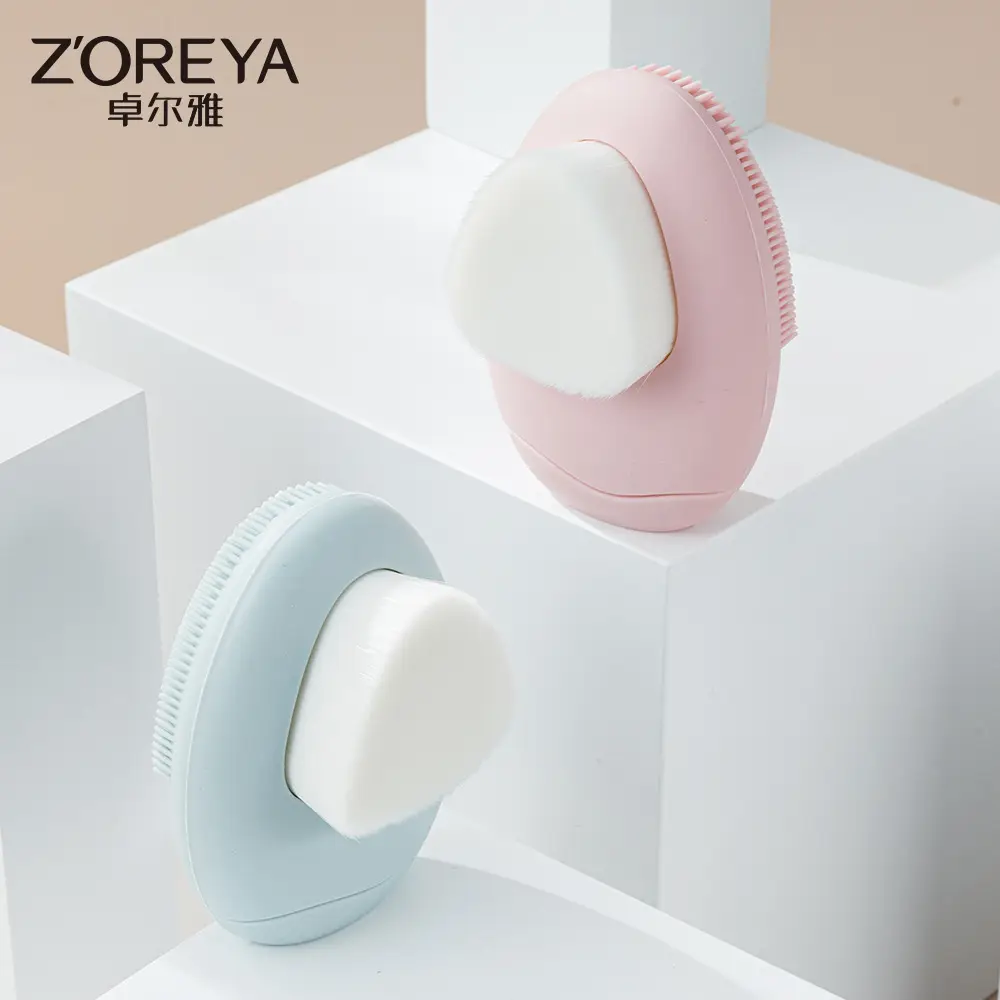 Double-Sided Silicone Face Wash Brush Light Blue - Image 7