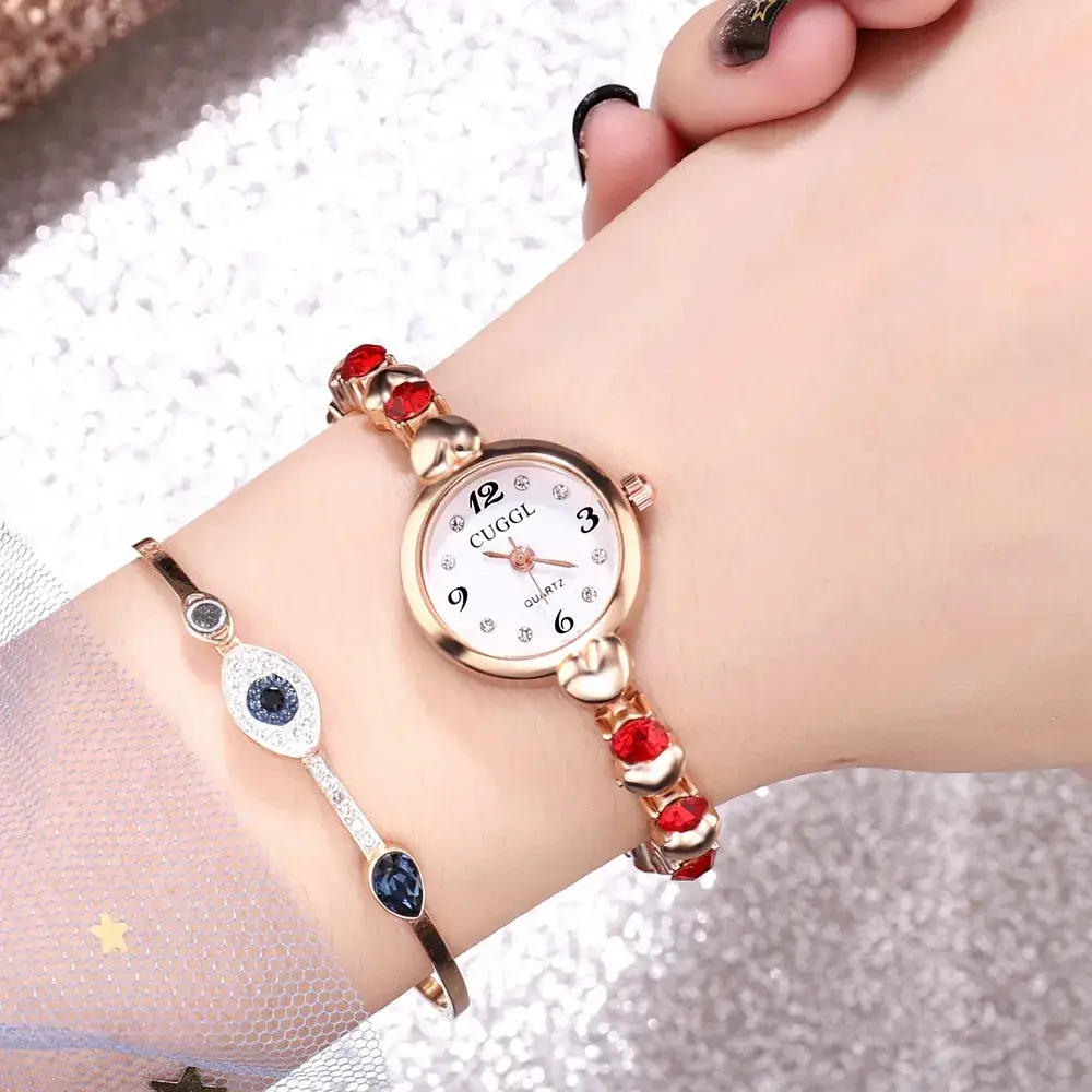 Korean Mori Style Women's Rose Gold Diamond Watch