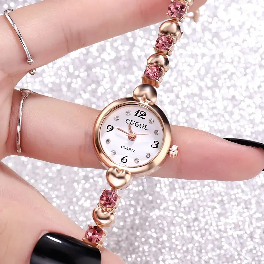 Korean Mori Style Women's Rose Gold Diamond Watch