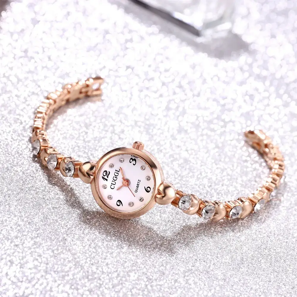 Korean Mori Style Women's Rose Gold Diamond Watch