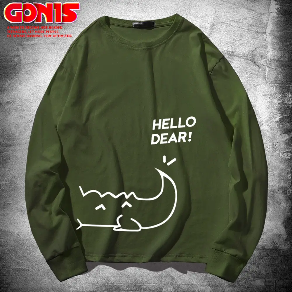 Men Green Hello Dear Croc Print Sweatshirt - Image 15