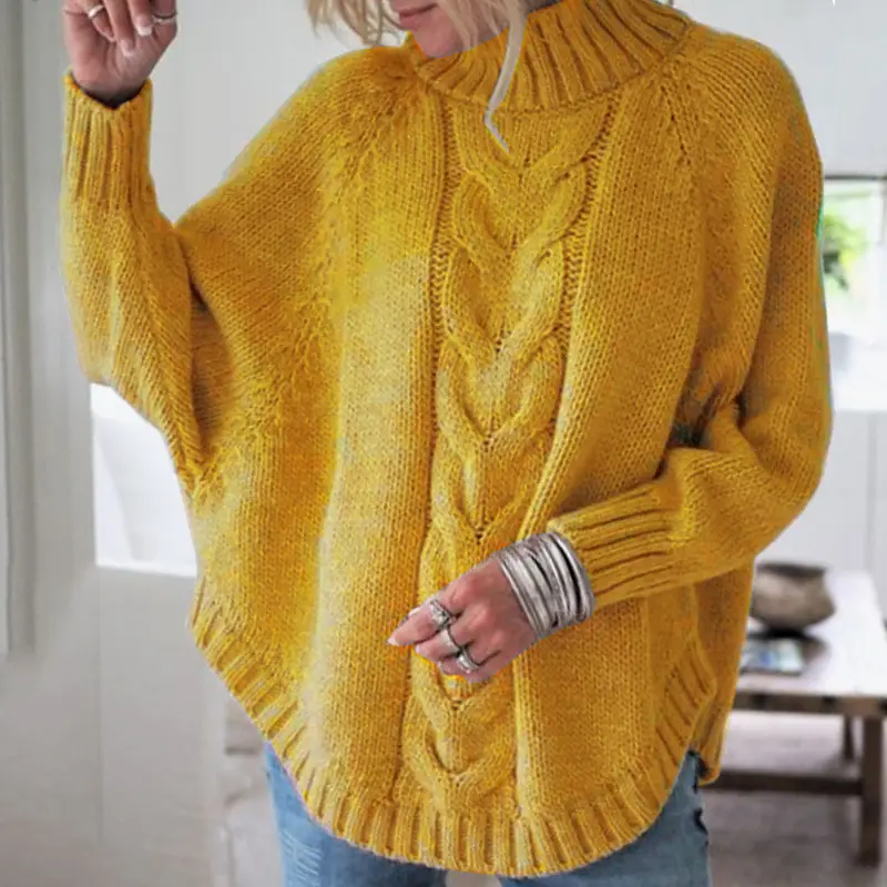 Women Half Turtleneck Knitwear Yellow 2024 - Image 7