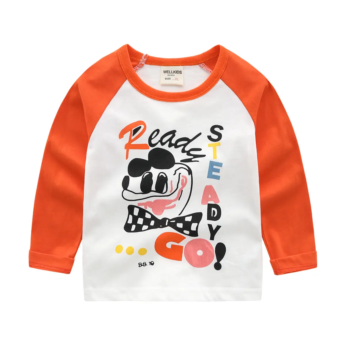 Autumn New Boys Long Sleeve Korean T-Shirt Yellow White