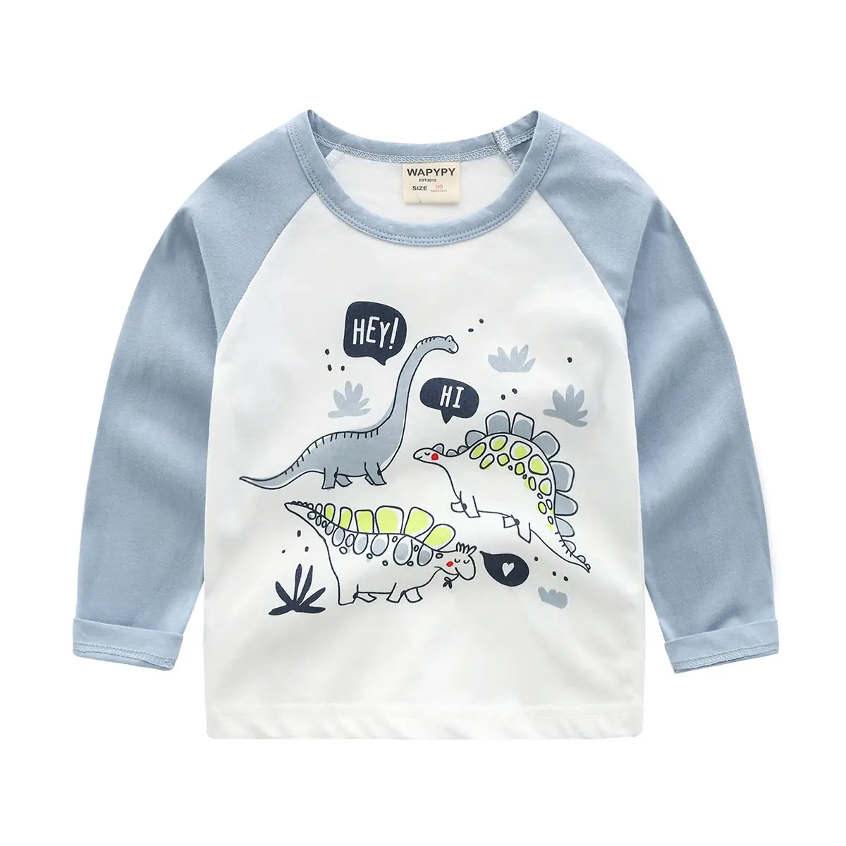 Autumn New Boys Long Sleeve Korean T-Shirt Yellow White