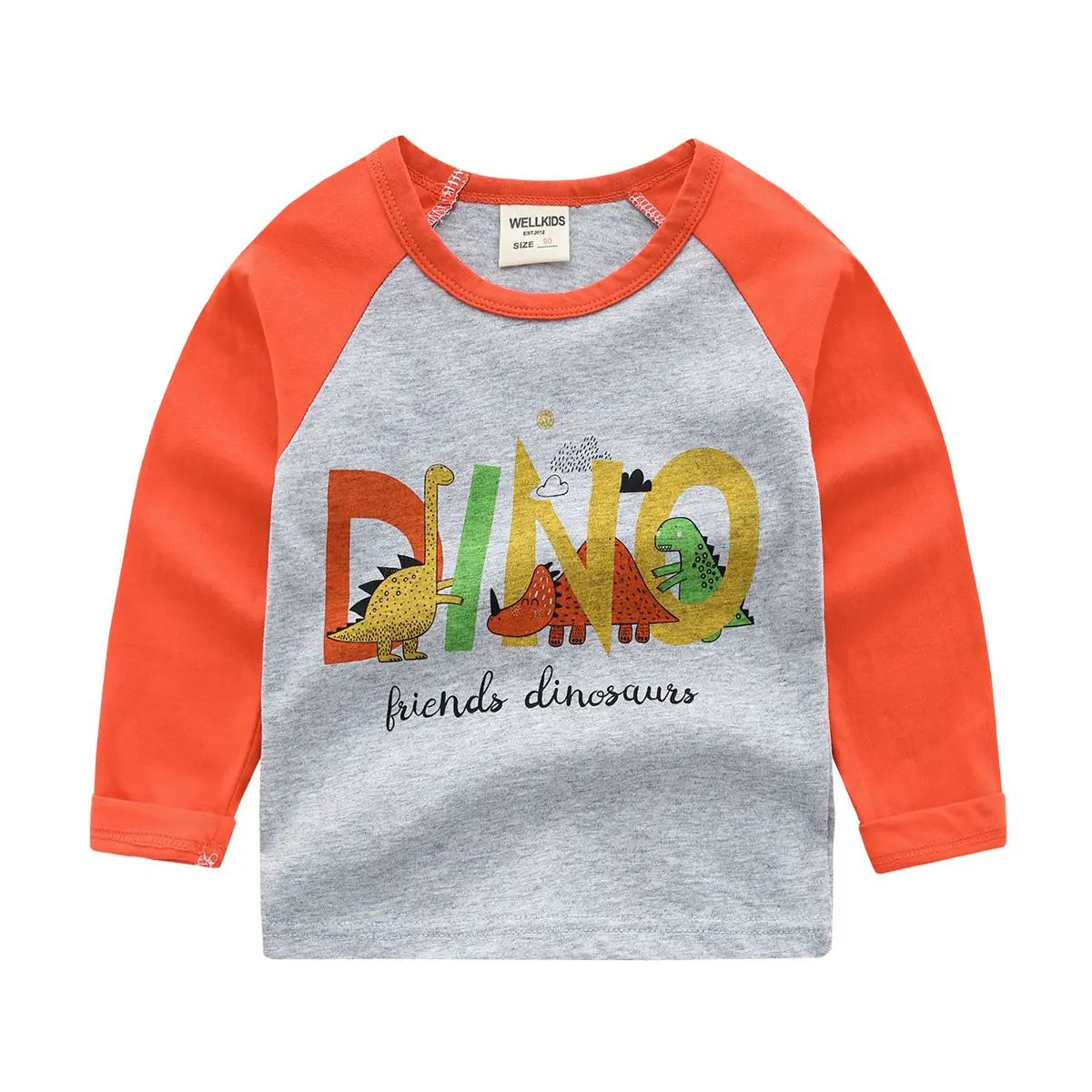 Autumn New Boys Long Sleeve Korean T-Shirt Yellow White