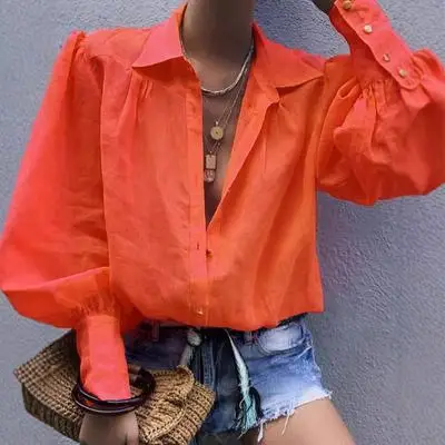 Women's Neon Collar Long Sleeve Shirt - Image 7