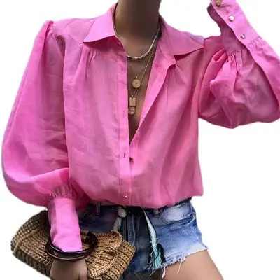 Women's Neon Collar Long Sleeve Shirt - Image 9