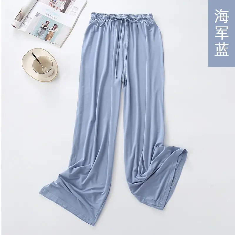 Women's Yellow Modal Wide Leg Pants - Image 11