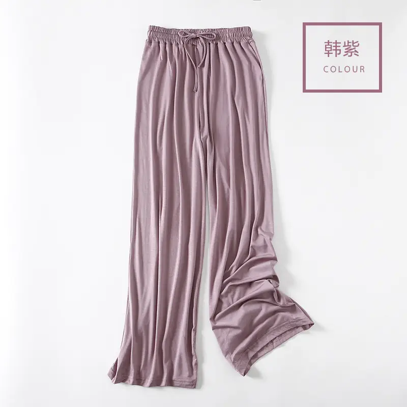 Women's Yellow Modal Wide Leg Pants - Image 3