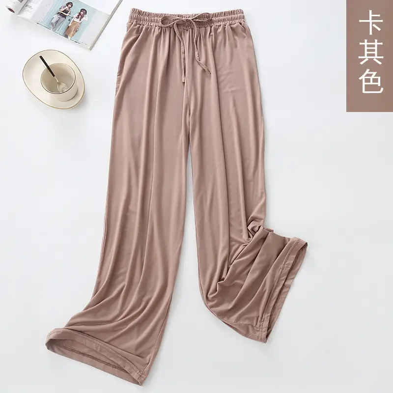 Women's Yellow Modal Wide Leg Pants - Image 6