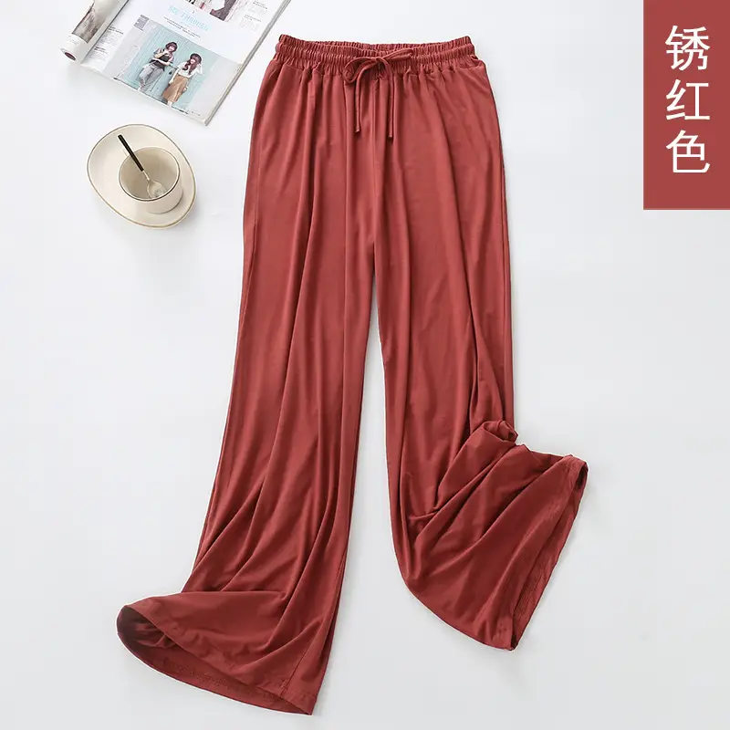 Women's Yellow Modal Wide Leg Pants - Image 7