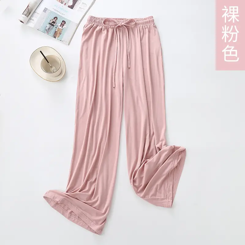 Women's Yellow Modal Wide Leg Pants - Image 8