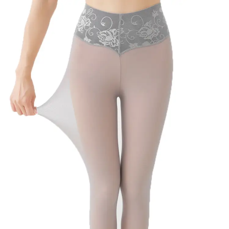 Gray Slim Fit Women's Leggings Footwear