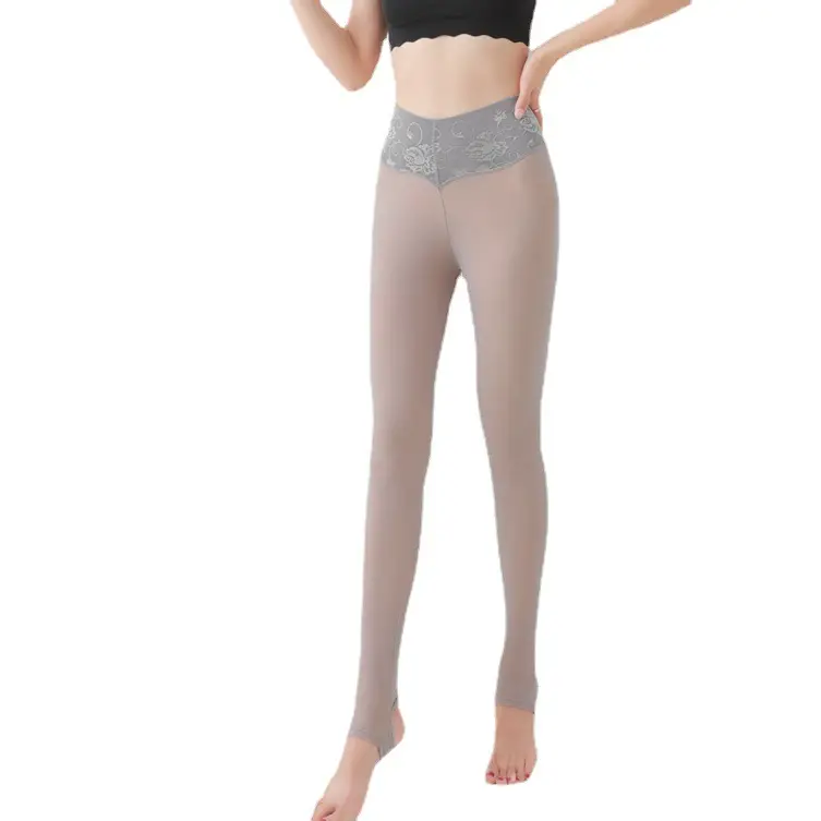 Gray Slim Fit Women's Leggings Footwear