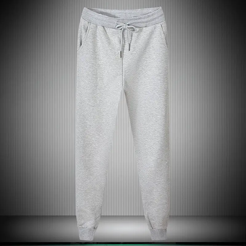 Men's Grey Sweatpants Korean Style Loose Fit Casual Pants - Image 3