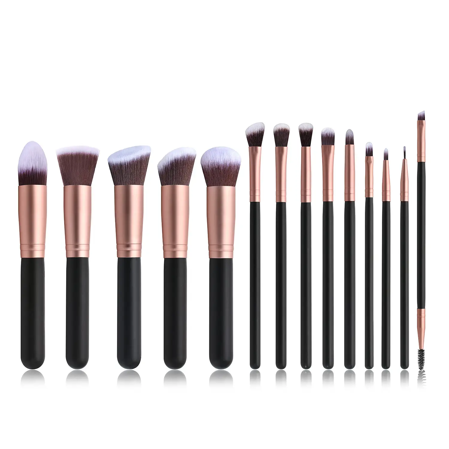 14-Piece Makeup Brush Set with Pink Handles