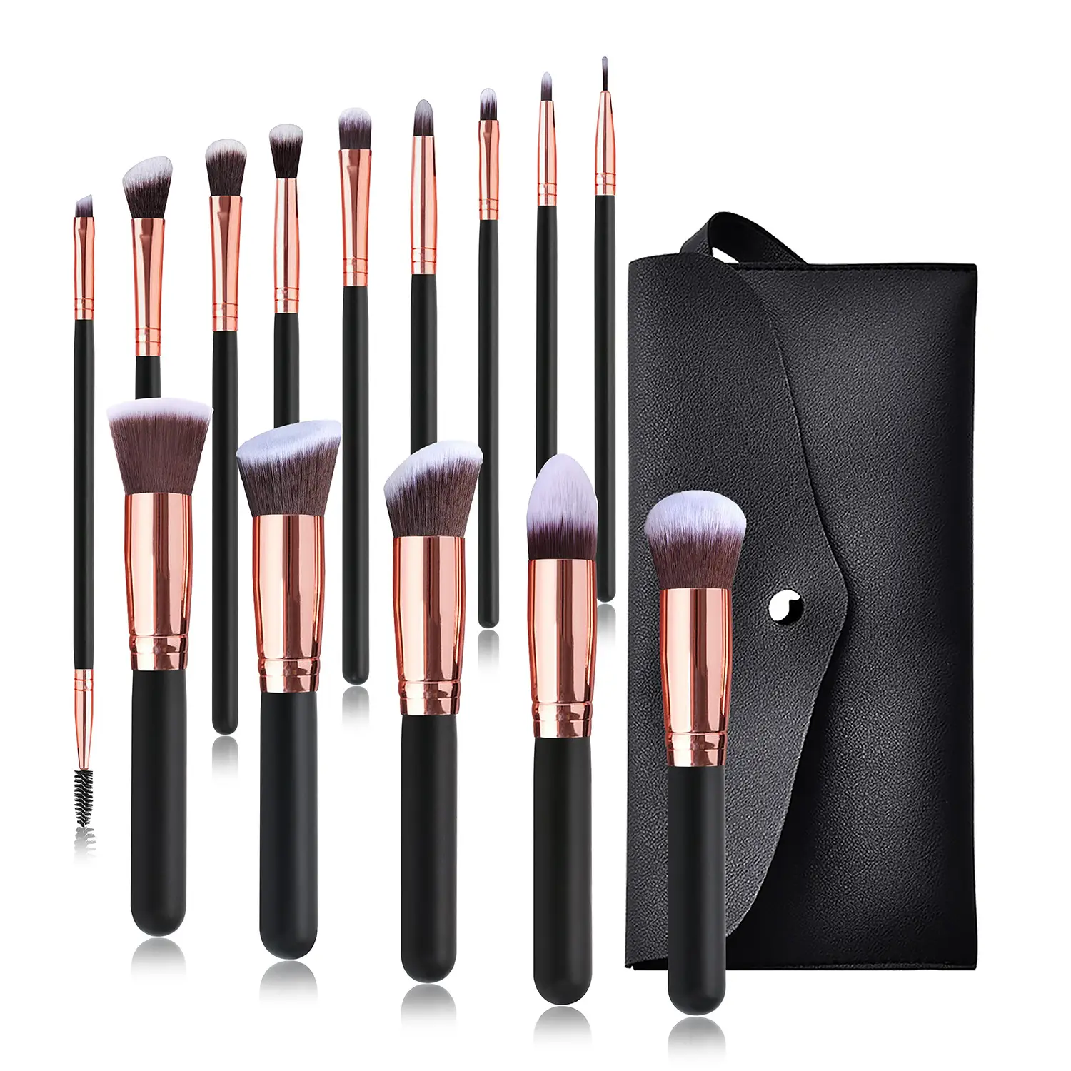 14-Piece Makeup Brush Set with Pink Handles
