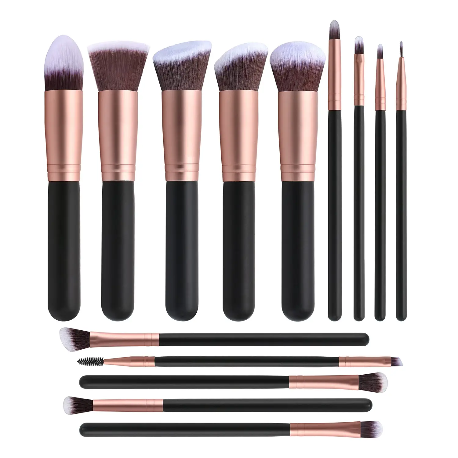 14-Piece Makeup Brush Set with Pink Handles