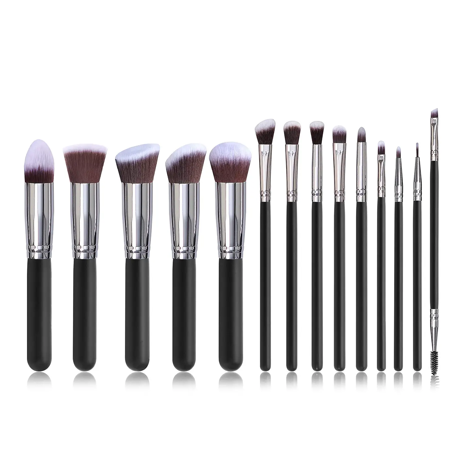 14-Piece Makeup Brush Set with Pink Handles