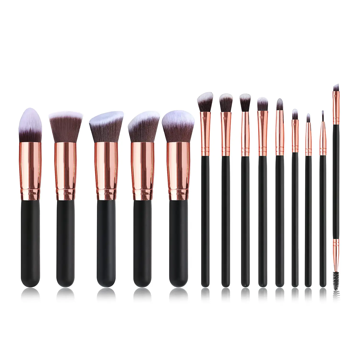 14-Piece Makeup Brush Set with Pink Handles