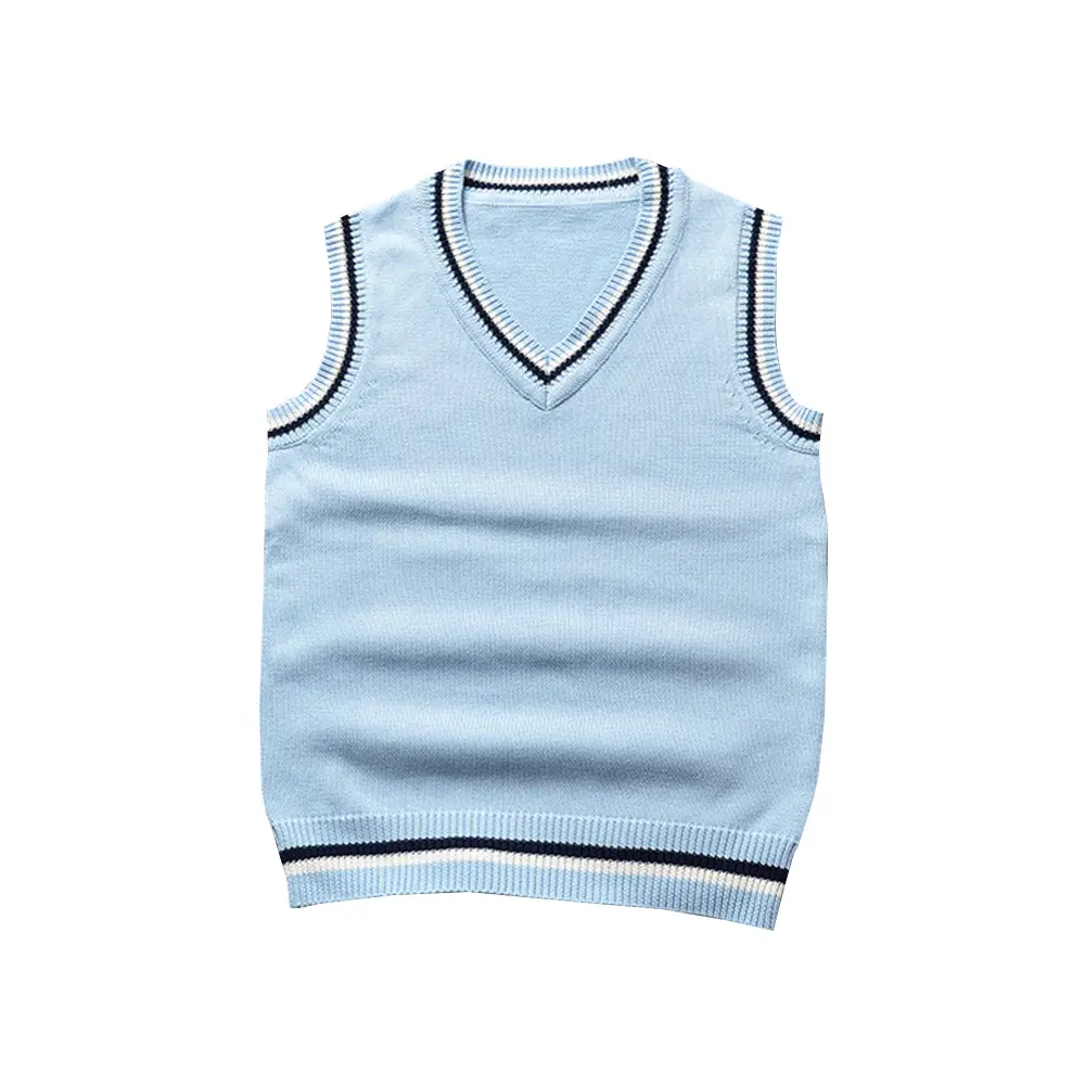 V-Neck Color Matching Unisex Sweater Vest - Image 5