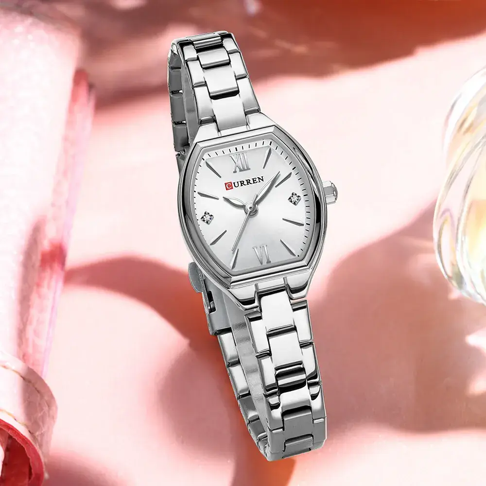 Women's Stainless Steel Quartz Watch with Diamond Dial - Image 7