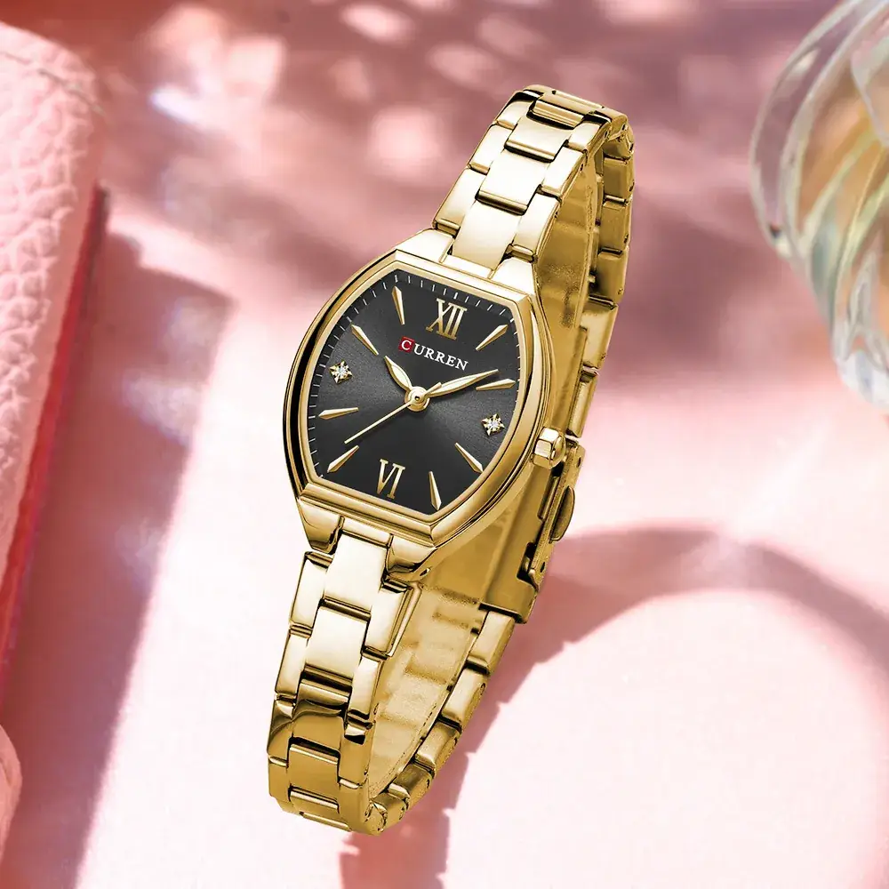 Women's Stainless Steel Quartz Watch with Diamond Dial - Image 8