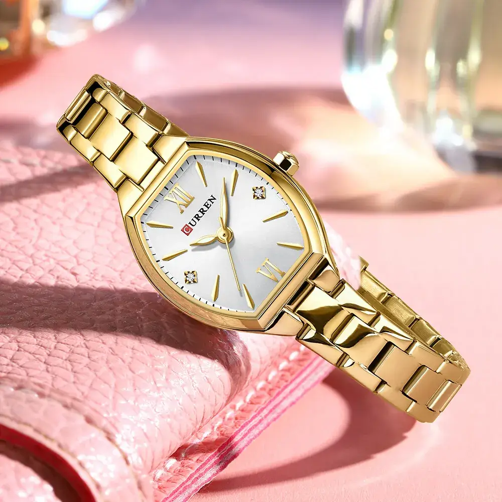 Women's Stainless Steel Quartz Watch with Diamond Dial - Image 9
