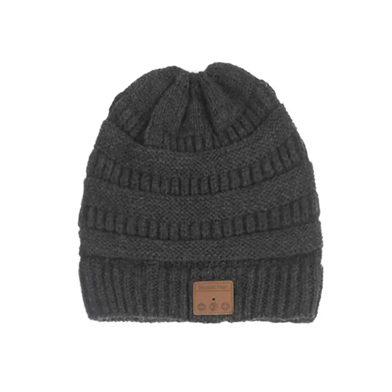 Black 2024 Bluetooth Knitted Hat with Ponytail - Image 6