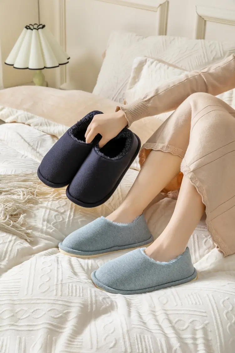 Jingshilu Couple's Autumn and Winter Moon Shoes All-inclusive Warm Mao Mao Shoes Stomp Feeling Thick Sole Household Bag with Cotton Slippers for Women — feature 20