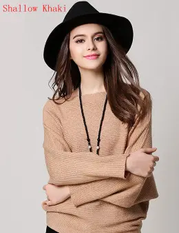 Women's New Pullover Knitwear Long Sleeve Beige - Image 14