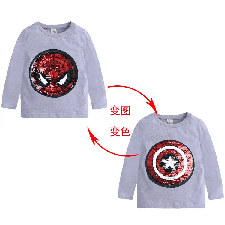 2026 Boys Cotton Color-Changing T-Shirt Long Sleeve - Image 2