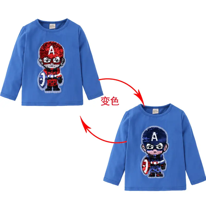 2026 Boys Cotton Color-Changing T-Shirt Long Sleeve - Image 9