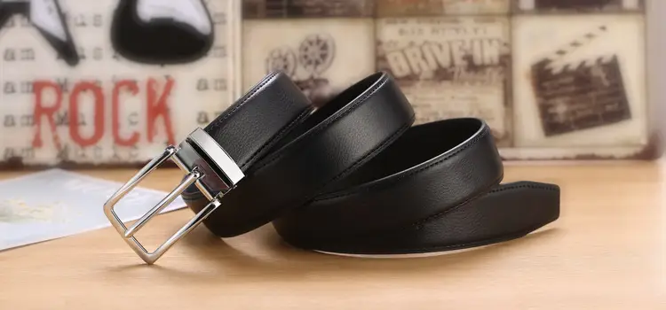 Black Leather Belt with Pin Buckle for Men β feature 11