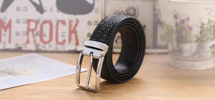 Black Leather Belt with Pin Buckle for Men β feature 12