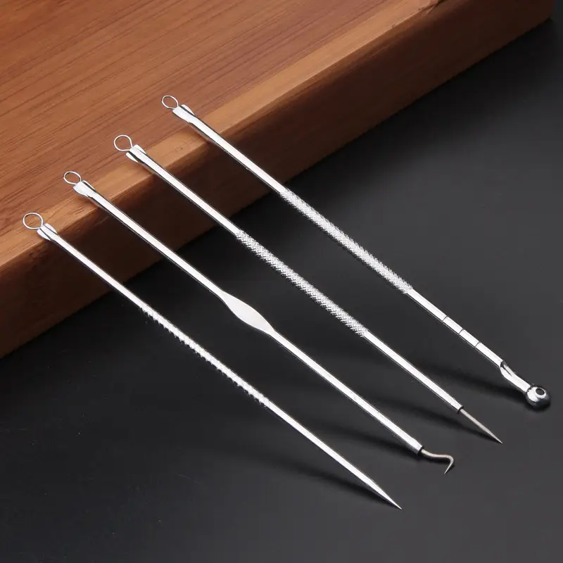 Stainless Steel Acne Needle 4-Piece Set Black Head Removal - Image 2