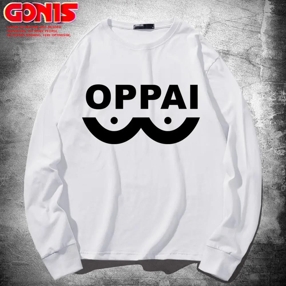 Men Navy Blue Oppai Moustache Sweatshirt Pure Cotton Autumn - Image 2