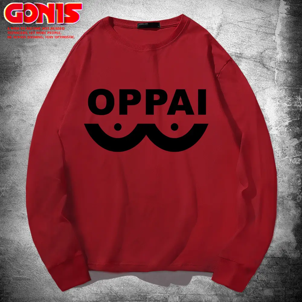 Men Navy Blue Oppai Moustache Sweatshirt Pure Cotton Autumn - Image 4