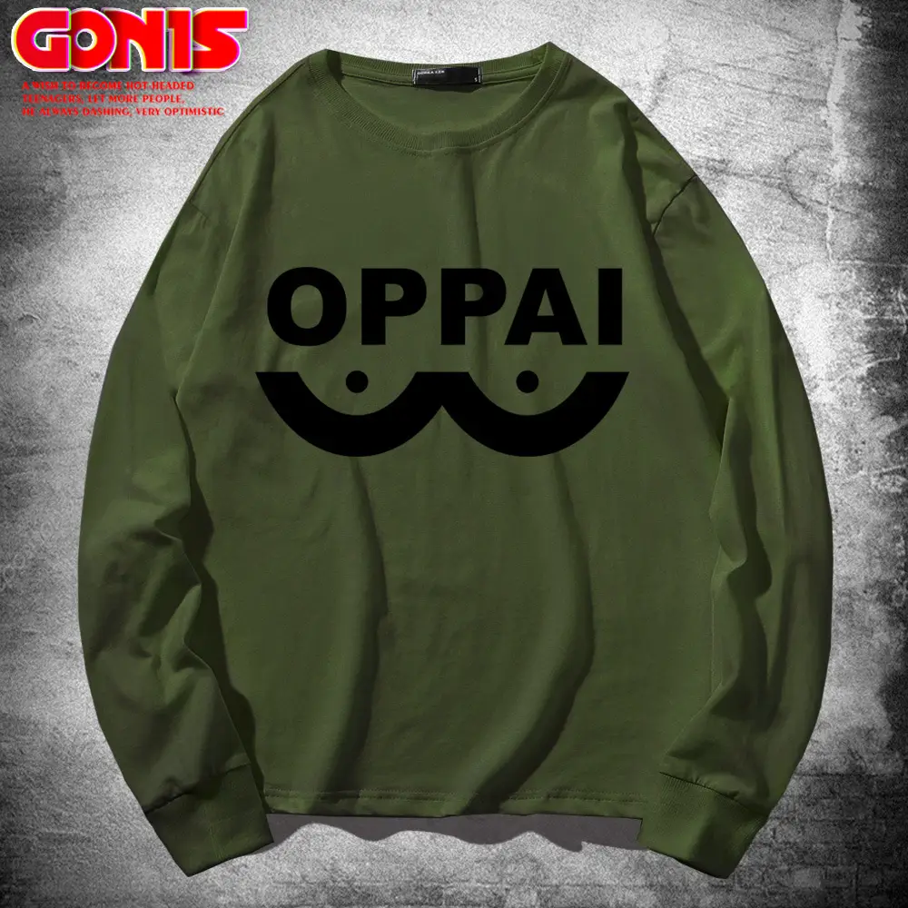 Men Navy Blue Oppai Moustache Sweatshirt Pure Cotton Autumn - Image 6